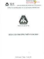 Báo cáo thường niên năm 2015 - Công ty Cổ phần Đầu tư và Xây dựng Thành Nam