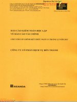 Báo cáo tài chính năm 2013 (đã kiểm toán) - Công ty Cổ phần Dịch vụ Bến Thành