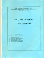 Báo cáo tài chính quý 1 năm 2015 - Công ty Cổ phần Chứng khoán ALPHA