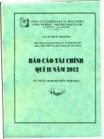Báo cáo tài chính công ty mẹ quý 2 năm 2012 - Công ty Cổ phần Đầu tư Phát triển Công nghiệp - Thương mại Củ Chi