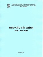 Báo cáo tài chính quý 1 năm 2013 - Công ty Cổ phần Xây dựng và Giao thông Bình Dương