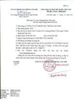 Báo cáo tài chính quý 3 năm 2014 - Công ty Cổ phần Thuốc sát trùng Cần Thơ