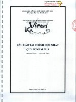 Báo cáo tài chính hợp nhất quý 4 năm 2013 - Công ty Cổ phần Xi măng Bỉm Sơn