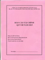 Báo cáo tài chính quý 3 năm 2015 - Công ty Cổ phần Khoáng sản Bắc Kạn