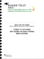 Báo cáo tài chính năm 2011 (đã kiểm toán) - Công ty Cổ phần Xây dựng và Giao thông Bình Dương