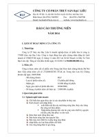 Báo cáo thường niên năm 2014 - Công ty Cổ phần Thủy sản Bạc Liêu