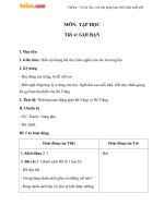 Giáo án Tiếng Việt 2 tuần 3 bài: Tập đọc - Gọi bạn