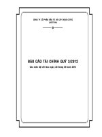 Báo cáo tài chính quý 3 năm 2012 - Công ty Cổ phần Đầu tư và Xây dựng COTEC