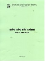 Báo cáo tài chính quý 3 năm 2013 - Công ty Cổ phần Xây dựng và Giao thông Bình Dương
