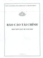 Báo cáo tài chính hợp nhất quý 3 năm 2010 - Công ty Cổ phần Công nghệ Mạng và Truyền thông