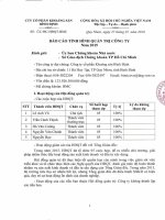 Báo cáo tình hình quản trị công ty - Công ty cổ phần Khoáng sản Bình Định