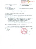 Báo cáo tài chính quý 3 năm 2014 - Công ty Cổ phần Dịch vụ Bến Thành