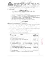 Nghị quyết Đại hội cổ đông thường niên năm 2014 - Công ty cổ phần Thực phẩm Nông sản Xuất khẩu Sài Gòn