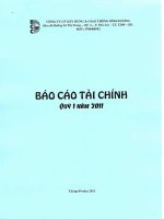 Báo cáo tài chính quý 1 năm 2011 - Công ty Cổ phần Xây dựng và Giao thông Bình Dương