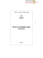 Báo cáo thường niên năm 2013 - Công ty Cổ phần Dịch vụ Bến Thành