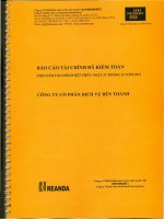 Báo cáo tài chính công ty mẹ năm 2011 (đã kiểm toán) - Công ty Cổ phần Dịch vụ Bến Thành