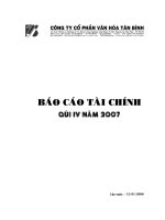 Báo cáo tài chính quý 4 năm 2007 - Công ty Cổ phần Văn hóa Tân Bình