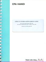 Báo cáo tài chính năm 2009 (đã kiểm toán) - Công ty Cổ phần Chứng khoán ALPHA