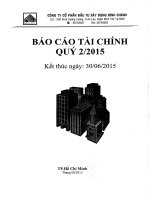 Báo cáo tài chính công ty mẹ quý 2 năm 2015 - Công ty Cổ phần Đầu tư Xây dựng Bình Chánh