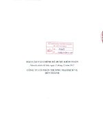 Báo cáo tài chính công ty mẹ năm 2012 (đã kiểm toán) - Công ty Cổ phần Thương mại - Dịch vụ Bến Thành