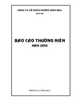 Báo cáo thường niên năm 2010 - Công ty Cổ phần Đường Biên Hoà