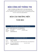 Báo cáo thường niên năm 2012 - Công ty Cổ phần Cấp thoát nước và Xây dựng Bảo Lộc