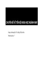 Hãy trình bày một phương pháp tiến bộ về công nghệ hoặc thiết kế được sử dụng trong ngành May công nghiệp