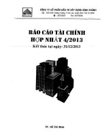 Báo cáo tài chính hợp nhất quý 4 năm 2013 - Công ty Cổ phần Đầu tư Xây dựng Bình Chánh