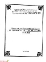 Báo cáo thường niên năm 2015 - CTCP Sản xuất Kinh doanh Dược và Trang thiết bị Y tế Việt Mỹ