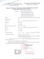 Báo cáo tài chính quý 3 năm 2015 - Công ty cổ phần Chứng khoán Ngân hàng Đầu tư và Phát triển Việt Nam