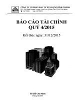 Báo cáo tài chính công ty mẹ quý 4 năm 2015 - Công ty Cổ phần Đầu tư Xây dựng Bình Chánh