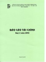 Báo cáo tài chính quý 2 năm 2013 - Công ty Cổ phần Xây dựng và Giao thông Bình Dương