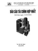 Báo cáo tài chính hợp nhất quý 1 năm 2016 - Công ty Cổ phần Đầu tư Xây dựng Bình Chánh