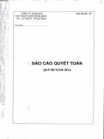 Báo cáo tài chính quý 3 năm 2014 - Công ty cổ phần Cấp thoát nước Bình Định