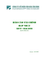 Báo cáo tài chính quý 4 năm 2008 - Công ty Cổ phần Văn hóa Tân Bình