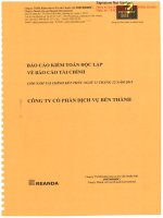 Báo cáo tài chính năm 2015 (đã kiểm toán) - Công ty Cổ phần Dịch vụ Bến Thành