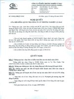 Nghị quyết Hội đồng Quản trị - Công ty Cổ phần Thương nghiệp Cà Mau