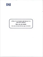 Báo cáo tài chính năm 2014 (đã kiểm toán) - Công ty Cổ phần Mĩ thuật và Truyền thông