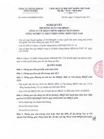 Nghị quyết Hội đồng Quản trị ngày 27-4-2011 - Công ty Cổ phần Chứng khoán Nông nghiệp và Phát triển Nông thôn