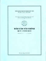 Báo cáo tài chính quý 1 năm 2012 - Công ty Cổ phần Xi măng Bỉm Sơn