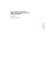Báo cáo tài chính năm 2014 (đã kiểm toán) - Công ty Cổ phần Chứng khoán Nông nghiệp và Phát triển Nông thôn