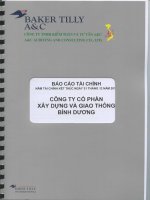 Báo cáo tài chính năm 2014 (đã kiểm toán) - Công ty Cổ phần Xây dựng và Giao thông Bình Dương