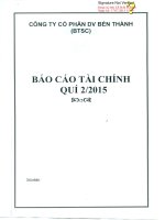 Báo cáo tài chính quý 2 năm 2015 - Công ty Cổ phần Dịch vụ Bến Thành