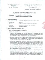 Báo cáo thường niên năm 2011 - Công ty cổ phần Khoáng sản Bình Định