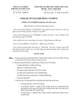 Nghị quyết đại hội cổ đông ngày 14-9-2010 - Công ty Cổ phần Khoáng sản Bắc Kạn