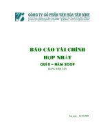 Báo cáo tài chính quý 2 năm 2009 - Công ty Cổ phần Văn hóa Tân Bình