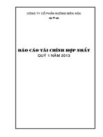 Báo cáo tài chính hợp nhất quý 1 năm 2013 - Công ty Cổ phần Đường Biên Hoà
