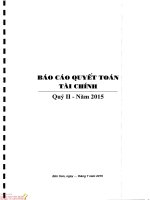 Báo cáo tài chính quý 2 năm 2015 - Công ty cổ phần Vicem Bao bì Bỉm Sơn