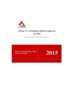 Báo cáo thường niên năm 2015 - Công ty Cổ phần Chứng khoán ALPHA