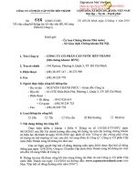 Bản điều lệ - Công ty Cổ phần Cấp nước Bến Thành